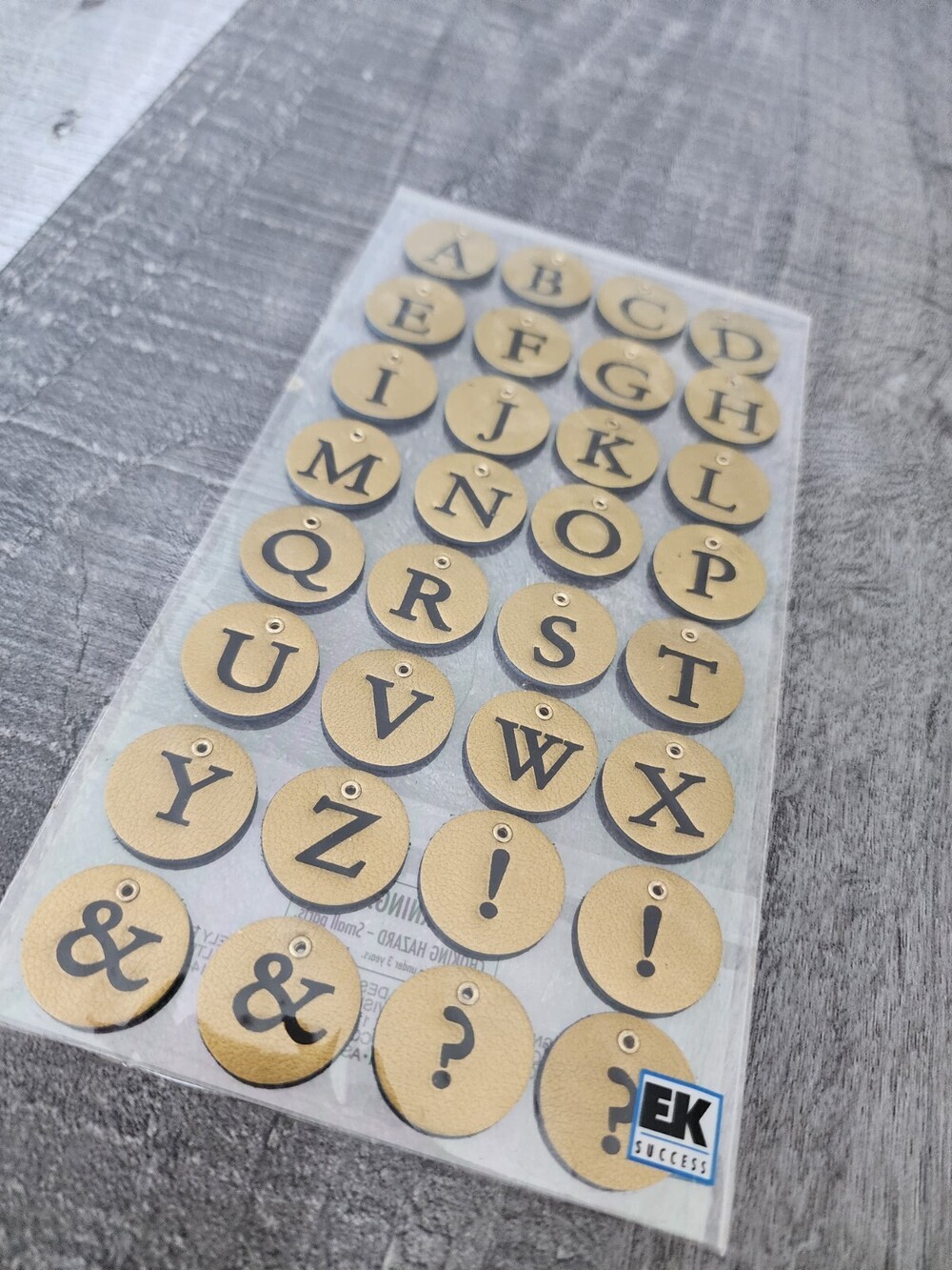 Sticko Stickers ABC Alphabet Dog Tags Faux Leather Scrapbooking RETIRED NEW #28